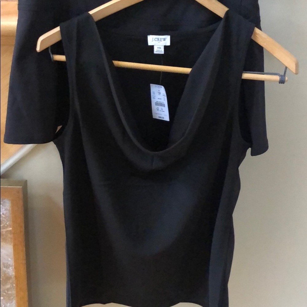 NWT J. Crew Factory drapey neck tank - black